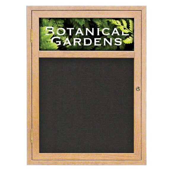 Sliding Glass Door Radius Letterboard, Hdr, 72"x48", Black/Grey